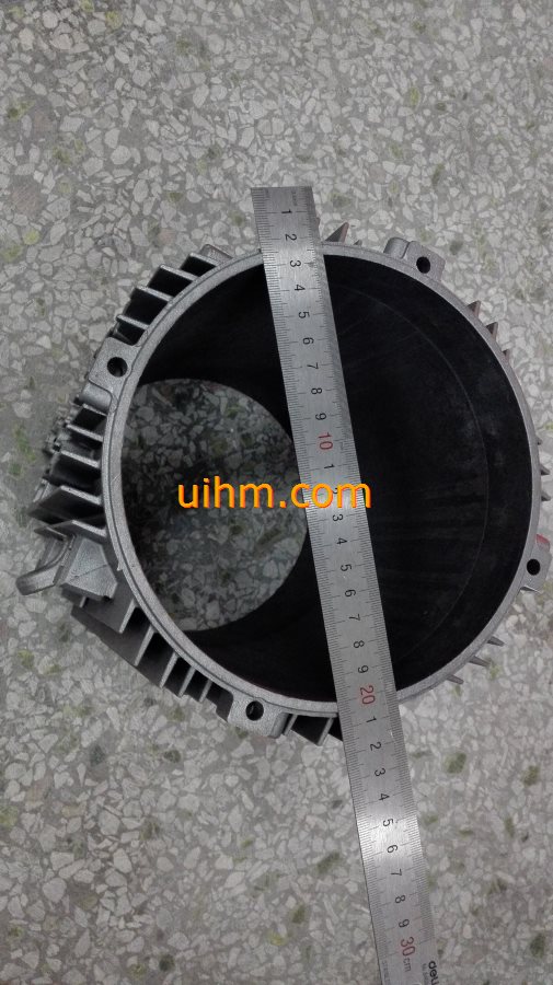 induction shrink fitting aluminum motor frames to 350 celsius degree in 50 seconds by 60KW machine and customized induction coil (3)