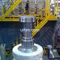whole induction heating 200ton rotor of turbine wiht air cooled induction coils by multi um-dsp indu
