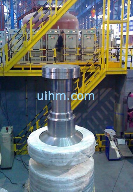 whole induction heating 200Ton rotor of turbine wiht air cooled induction coils by multi UM-DSP induction heater at the same time