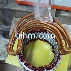 Induction Heating multi wire bundles with a cambered induction coil