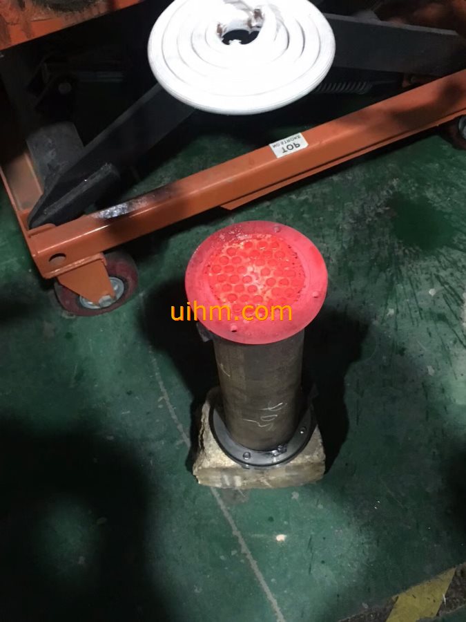 induction brazing top of condenser pipes by pancake induction coil_1 induction brazing top of condenser pipes by pancake induction coil_1