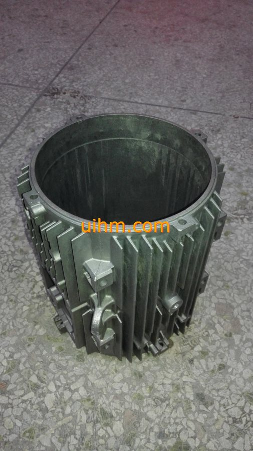 induction shrink fitting aluminum motor frames to 350 celsius degree in 50 seconds by 60KW machine and customized induction coil (1)