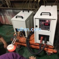 induction brazing top of condenser pipes by pancake induction coil_2