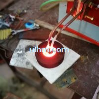 induction hardening inner surface of steel ring by UHF induction heater