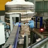 induction preheating hydroturbine shaft by full air cooled dsp induction heater (2)