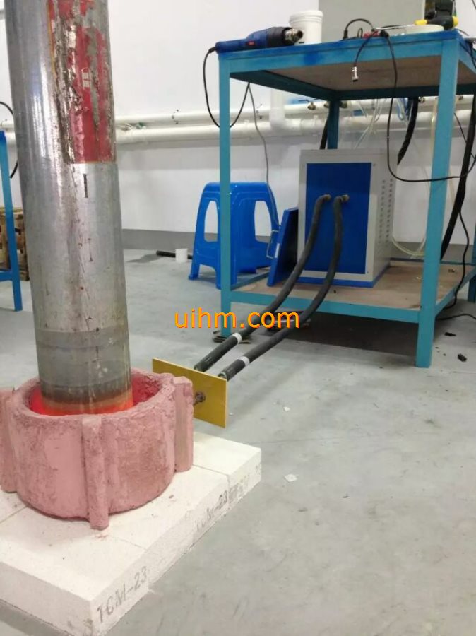 induction heating ends of steel pipe by MF induction heater (3)