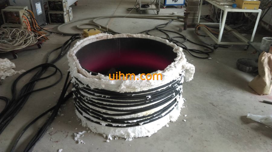induction heating steel pipes by water cooled flexible induction coil
