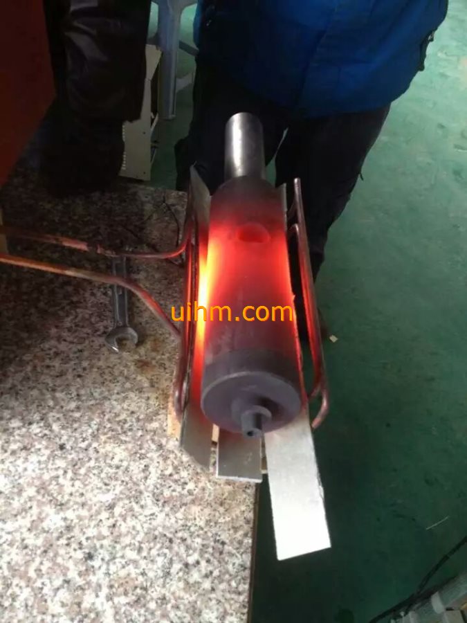 induction heating steel rod by 20KW induction heater (1)