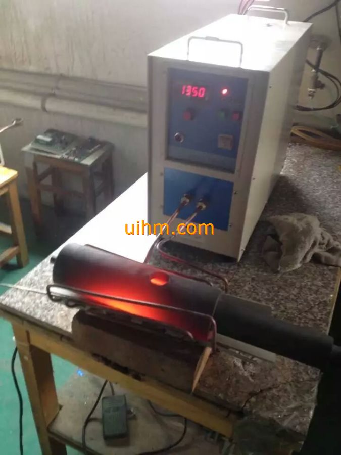 induction heating steel rod by 20KW induction heater (2)
