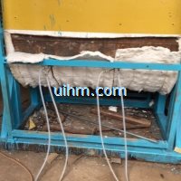 induction heating steel water tank by customized half-open induciton coil and 100kw induction heater